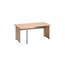 Gautier - Bureau compact hêtre ambré retour à gauche l 160 cm piètement plein bois - Jazz