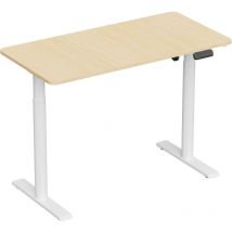 Bureau complet motorisé assis-debout 120x60cm, Bois clair