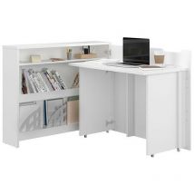 Mobilier1 - Bureau d'angle Concept Pro Lenart Levfere 158, Blanc, Angulaire, Le nombre de portes: 0, Nombre de tiroirs: 0, 93x136x115cm