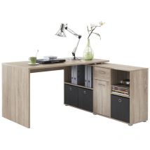 M&s - calicosy - Bureau d'Angle Modulable avec Caisson, Tiroir et Étagères de Rangements - Lex