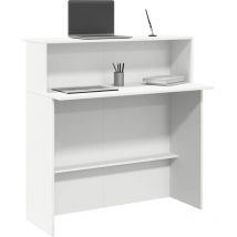 Bureau de réception blanc 100x50x103,5 cm bois d'ingénierie