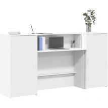 Bureau de réception blanc 200x50x103,5 cm bois d'ingénierie