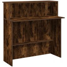 Bureau de réception chêne fumé 100x50x103,5cm bois d'ingénierie vidaXL