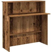 Bureau de réception vieux bois 100x50x103,5cm bois d'ingénierie vidaXL