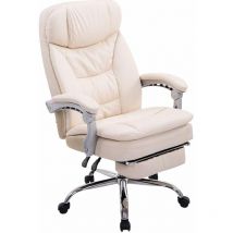 Nova - Bureau de relaxation élégant en cuir écologique avec des accoudoirs et des reproches de pied dans diverses couleurs Couleur : Crème