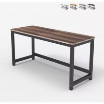 Office24 - Bureau d'étude rectangulaire 120x60cm design moderne noir Bridgeblack 120 - Marron Noyer