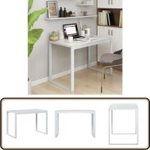 Vidaxl - Bureau d'ordinateur Blanc 110x60x73 cm Aggloméré - Bureau Informatique - Bureau Design - Bureau Blanc - Bureau Industriel - Meubles De Bureau
