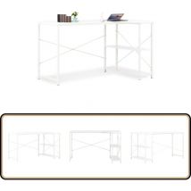 Bureau d'ordinateur Blanc 120x72x70 cm - Bureau Informatique - Bureau Blanc - Bureau Design - Bureau l - Bureau Industriel