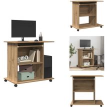 Vidaxl - Bureau d'ordinateur chêne artisanal 80x50x75 cm bois ingénierie - Bureau D'ordinateur - Bureaux D'ordinateur - Bureau - Bureau D'étude