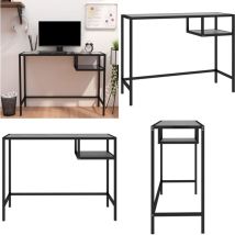 Vidaxl - Bureau d'ordinateur Marbre noir 100x36x74 cm Verre trempé - Bureau Ordinateur - Bureau En Verre - Bureau Industriel - Bureau Moderne