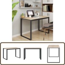 Vidaxl - Bureau d'ordinateur Noir et chêne 110x60x73 cm Aggloméré - Bureau Informatique - Bureau Design - Bureau Moderne - Bureau Industriel - Bureau