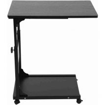 Sevengirl - Bureau d'ordinateur portable amovible multifonctionnel portable avec roulettes, lit, canapé, livres, noir