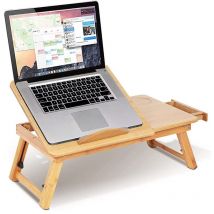 Oobest - Bureau d'ordinateur Portable Pliable Naturel