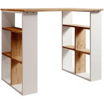 Muebles Bonitos - Bureau d'ordinateur Table de Bureau Structure Melamine 18mm Couleur Blanc et Pin Atlantique 90cm Modèle Urban