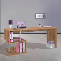 Office24 - Bureau moderne en bois pour télétravail 180x60cm Esse 2 Wood