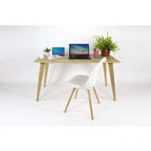 Bureau en bois de chene massif - bureau d'ordinateur - bureau en bois - bureau de bureau - bureau sur mesure - bureau de bureau - 132 x 65 x 72h
