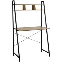 Oyam Bureau en métal avec étagère en bois 142x84x46cm 7house