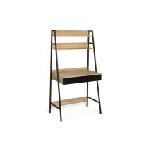 Idmarket - Bureau étagère 1 tiroir noir boston design industriel