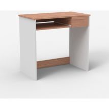 Office24 - Bureau gain de place 80cm télétravail blanc et bois Madrid