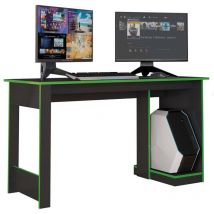 Bureau Gamer Noir Chants Verts 1 Caisson uc l 136 h 75 p 54 cm