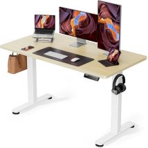 Ergear - Bureau Assis Debout Electrique,120 x 60 cm, Bureau Motorisé Ergonomique, avec Contrôle de la mémoire, Beige