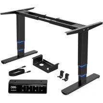 Bureau gamer,Ergonomique cadre Bureau Réglable,60-125cm - Moteurs Synchronisés - Système Anti-Collision - Gestion Câbles Intégrée - Pour Espaces