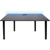 Syberdesk - Bureau Gaming pour les Gamers Noir - Gaming Desk 132 x 65 cm Ordinateur Bureau de Jeu avec led pour Les Joueurs - Bureau a Domicile