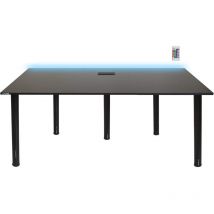 Bureau Gaming PRO LED XXL - 165 x 68 x 73-76cm - Ordinateur Bureau de Jeu avec LED - Noir - Gaming desk