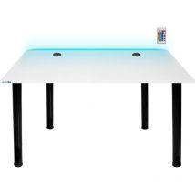 Syberdesk - Bureau Gaming Bureau de Jeu pour Gamers 105 cm x 65 cm – Bureau d'ordinateur pour Bureau a Domicile – Petit Bureau avec lumieres led –