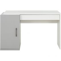 Calicosy - Bureau Ugo gris avec caisson de rangement et tiroir - Fabrication Française