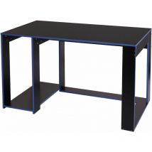 Bureau HHG-834, bureau informatique table de bureau, 120x60x76cm, noir-bleu