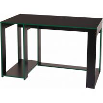 HHG - Bureau 834, bureau informatique table de bureau, 120x60x76cm, noir-vert