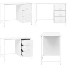 Vidaxl - Bureau industriel avec tiroirs Blanc 105x52x75 cm Acier - Bureau Industriel - Bureau Moderne - Bureau Blanc - Meuble De Bureau - Meuble De