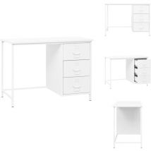 Vidaxl - Bureau industriel avec tiroirs Blanc 105x52x75 cm Acier - Bureau Industriel - Bureau Moderne - Bureau Blanc - Meuble De Bureau - Meuble De