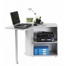 Beaux Meubles Pas Chers - Bureau Informatique Alu Table Pivotante et Rangement l 77 h 71.7 p 47 cm - Coloris: Top Secret 300