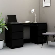 Bonnevie - Bureau informatique Table d'ordinateur - Noir 140x50x77 cm Aggloméré BV762327