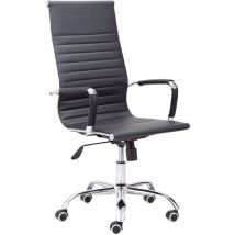 Chaise De Bureau Contemporaine Estudio Jou, Noire Ou Blanche, Avec Roulettes, Accoudoirs Et Dossier Réglable, Dimensions : 64 X 116 X 64 Cm