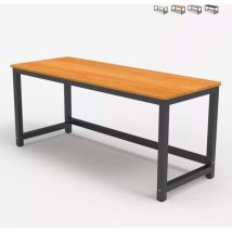 Office24 - Bureau rectangulaire 160x70cm métal design noir Bridgeblack 160 - bois neutre