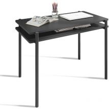 Herdasa - Bureau, modèle tokio, en mélamine et pieds métalliques. Graphite