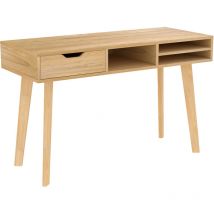 Rendez-vous Déco - Bureau 1 tiroir et 3 niches en bois clair - moka
