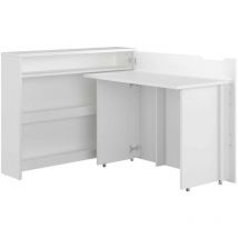 Bim Furniture - Bureau pliant Lenart Off. Concept cm115x27-136x93H droite Blanc mat