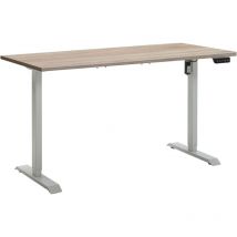 Iperbriko - Bureau Réglable en Hauteur Standing Desk avec 4 Hauteurs (150x69 cm) Couleur Chêne Sonoma et Blanc