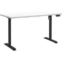 Iperbriko - Bureau Réglable en Hauteur Standing Desk avec 4 Hauteurs d'Affichage Intégré (150x69 cm) Blanc Laqué et Noir