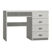Mobilier1 - Bureau Serfeno 114, Kraft Blanc, Avec tiroirs, Étagère à clavier, Le nombre de portes: 0, Nombre de tiroirs: 0, 82x120x60cm