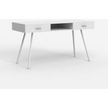 Office24 - Bureau style nordique blanc scandinave 2 tiroirs 150x60cm Sidney