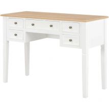 Helloshop26 - Bureau table meuble travail informatique bois blanc 109,5 cm