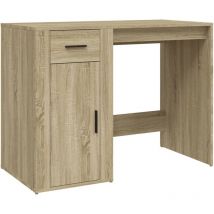 Helloshop26 - Bureau table poste de travail meuble d'ordinateur informatique étude chêne sonoma 100 x 49 x 75 cm bois d'ingénierie brun