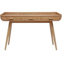 Miliboo - Bureau avec rangements 3 tiroirs scandinave bois clair L132 cm hallen