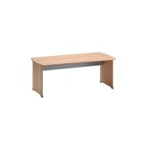 Gautier - Bureau droit hêtre ambré l 180 x p 80 cm piètement plein bois - Jazz