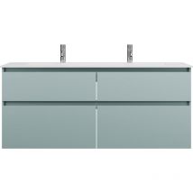 Burgbad - Lin20 Mineralguss-Waschtisch Weiß Matt mit 2